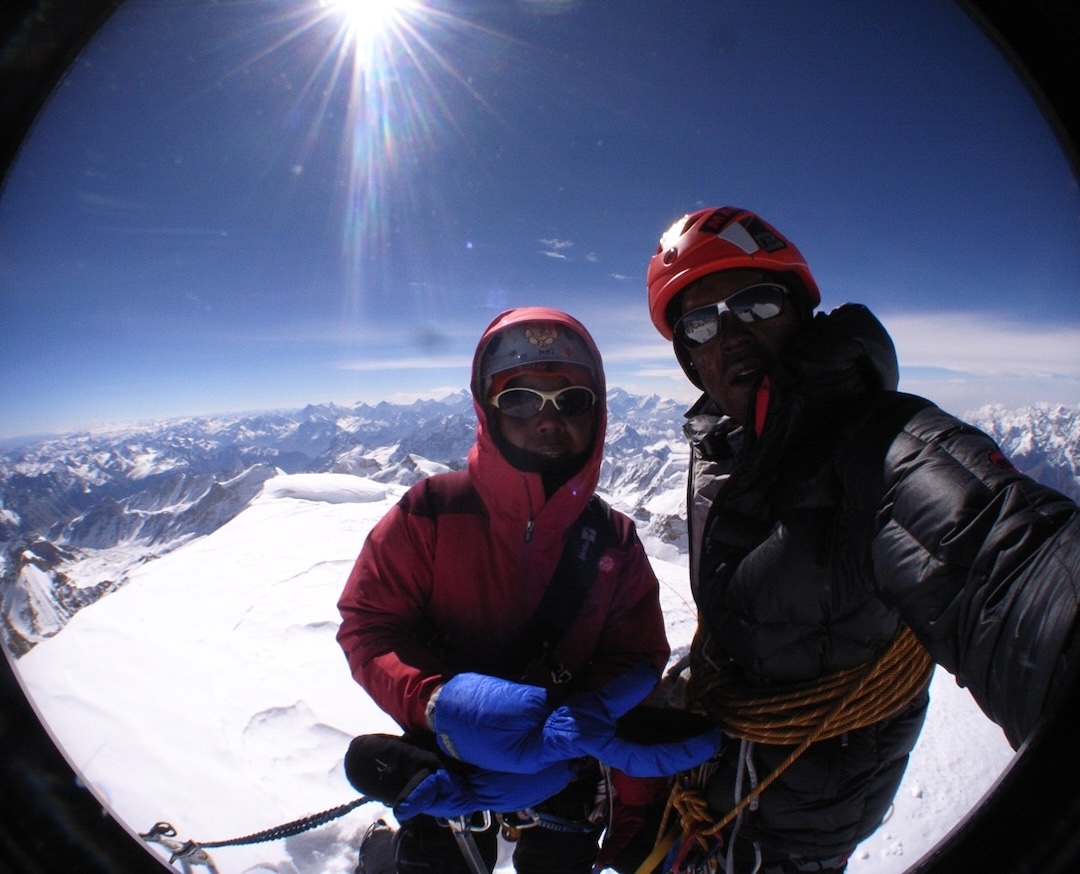 Taniguchi and Hiraide at Kamet’s summit. Their luck with the weather ended during the descent, and it took them nearly three full days to reach base camp.