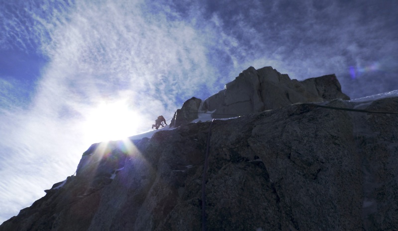 On east arête of Burkett Needle. 