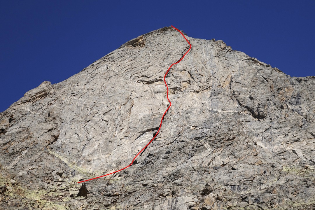 The unnamed peak above the Takdung and line of Poornima.