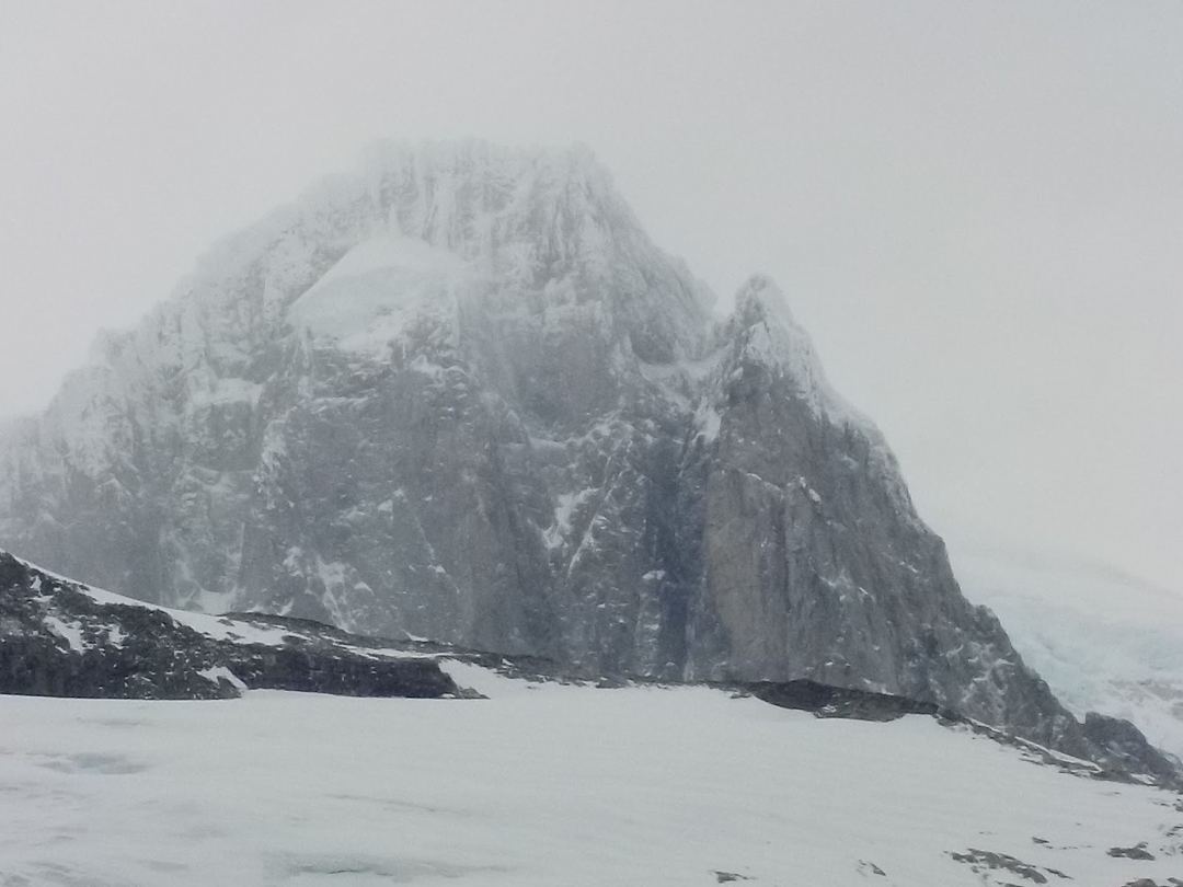 An unknown peak located close to Monte Darwin (eastern Cordillera de Darwin). The climbers took this photograph after starting from Brazo Pia Este then walking four hours on the Glacier Sintra. 