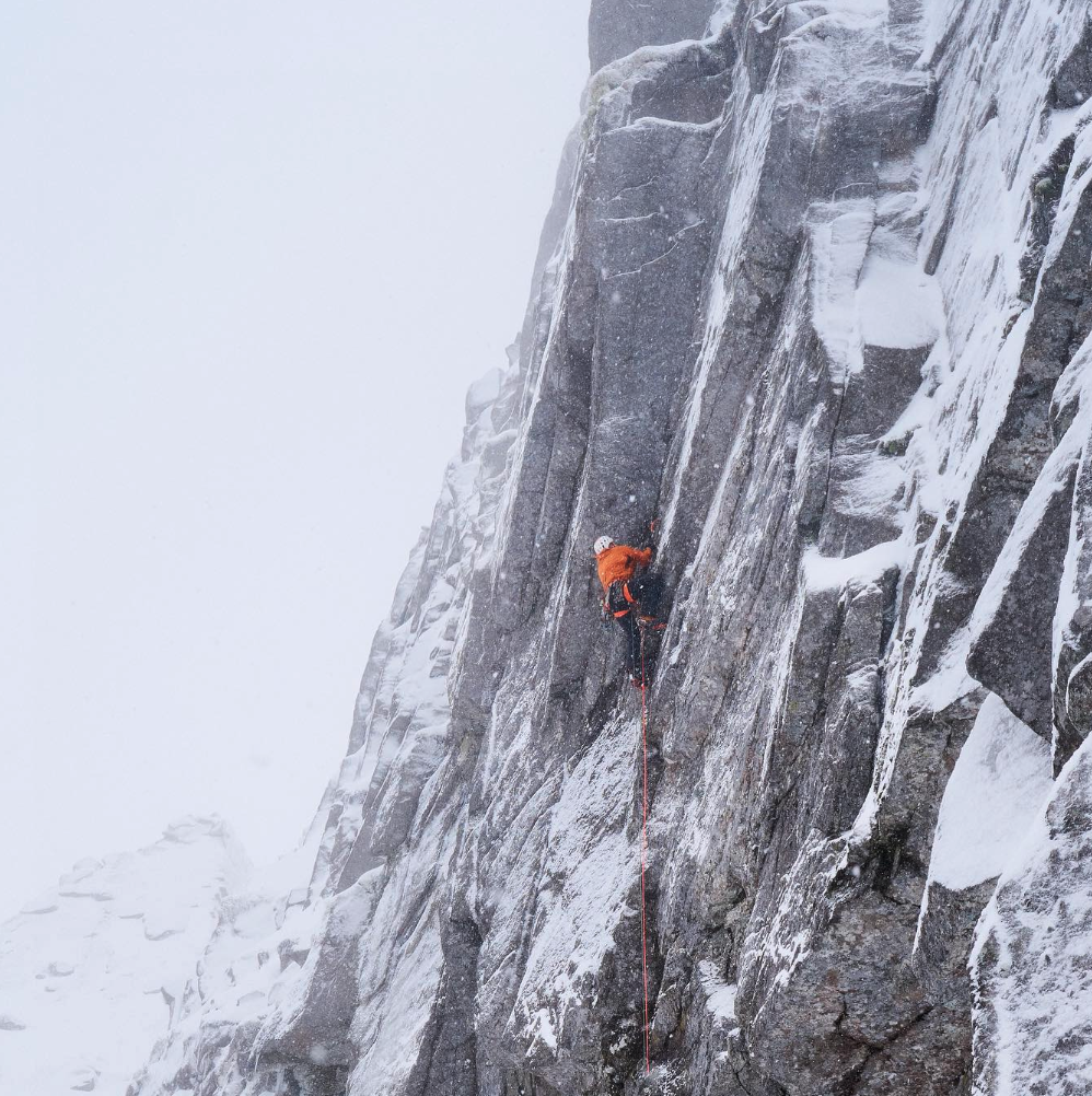 Greg Boswell climbing onsight on the headwall of Bring da Ruckus during the first ascent.
