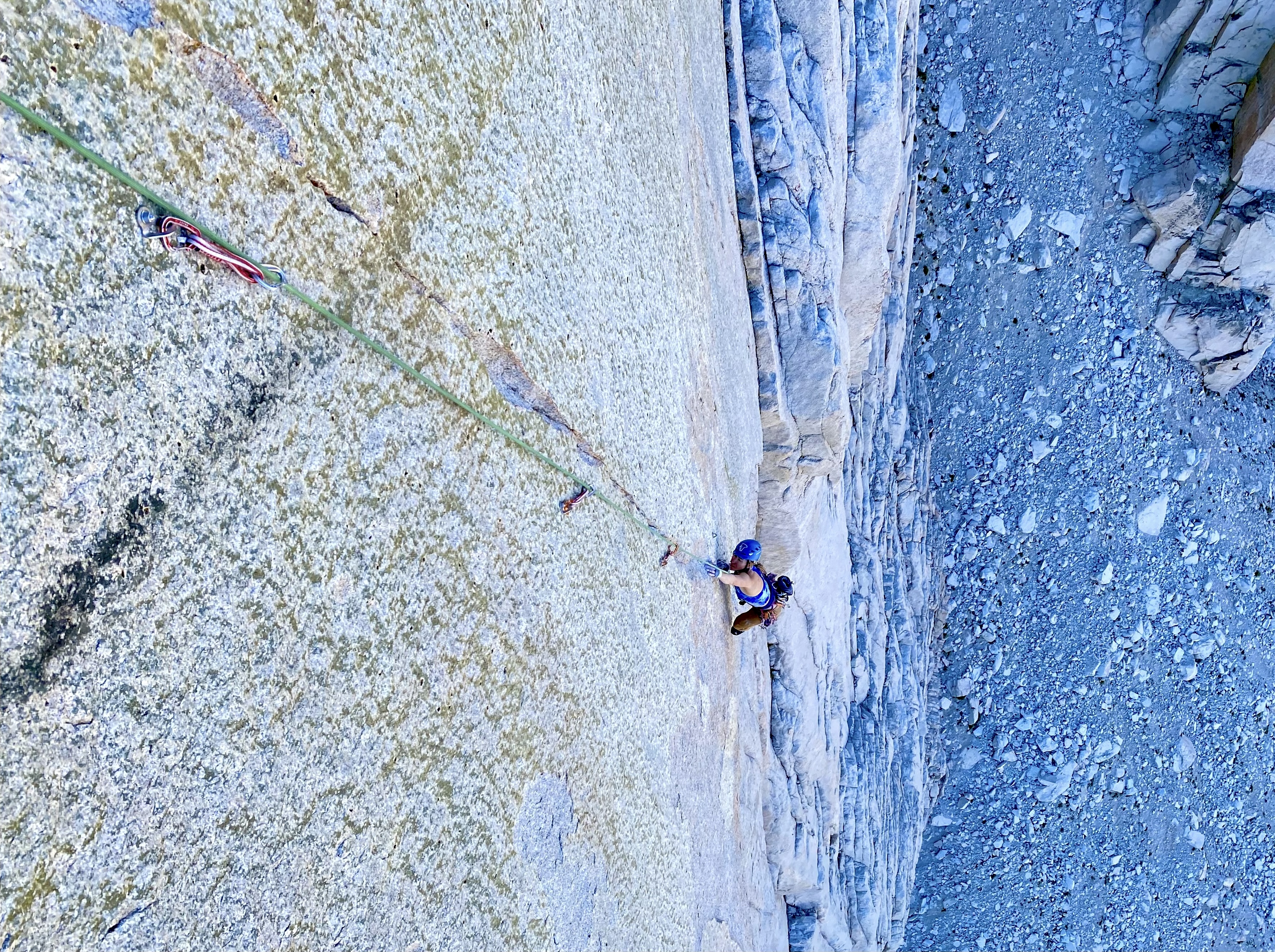 Monica Jones on the Green Flame, pitch five (5.12b) on the 12-pitch Choose Joy 