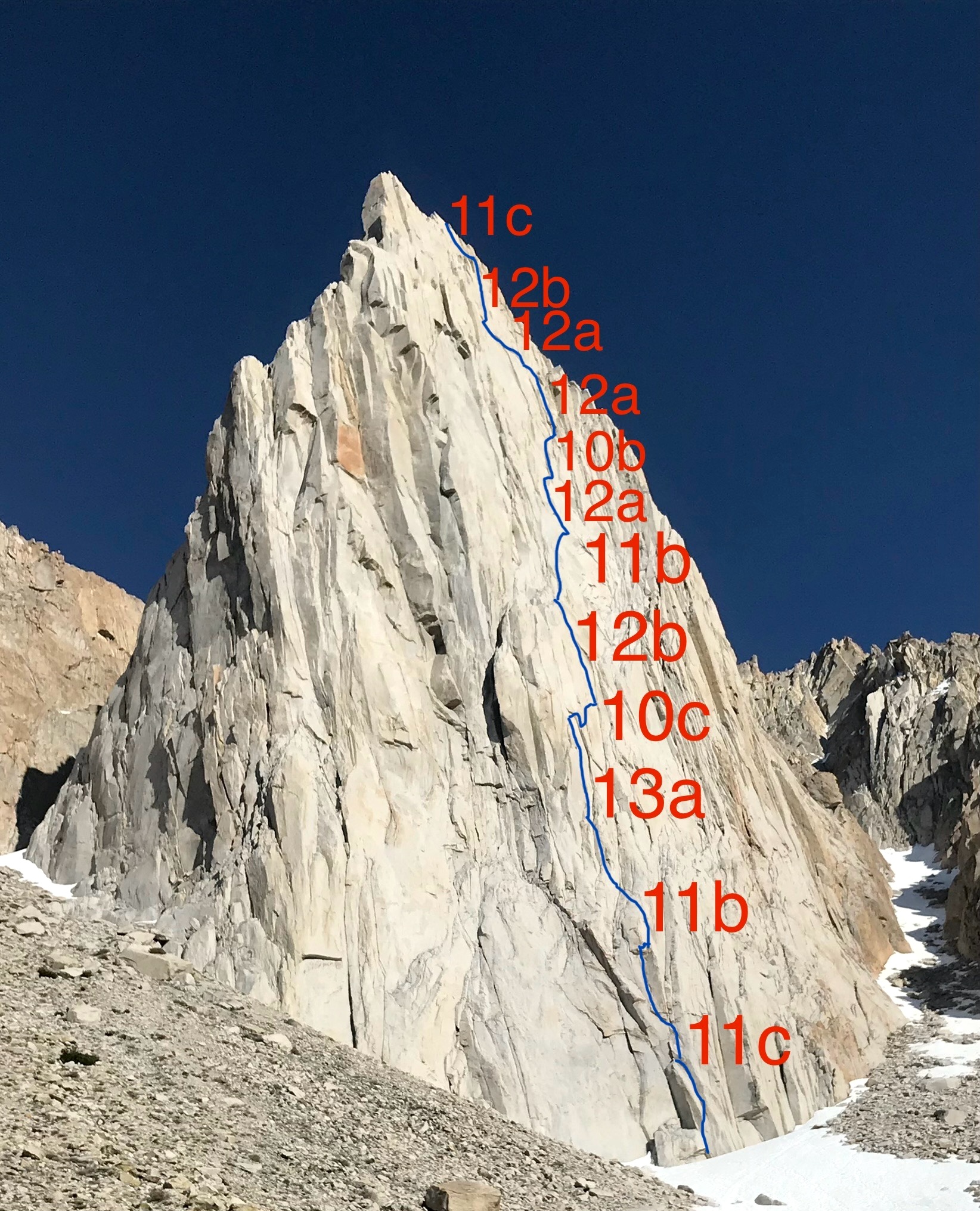 The line of the 12-pitch Choose Joy (IV 5.13a) on the Incredible Hulk. 