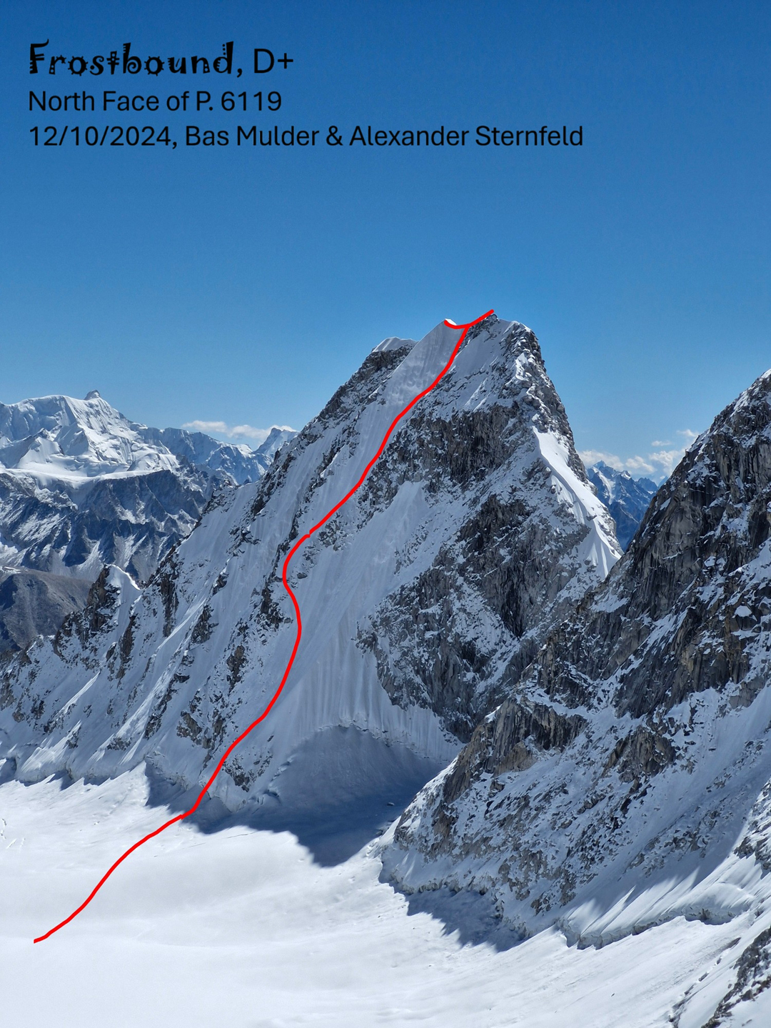 Frostbound on the north face of Peak 6,119m.
