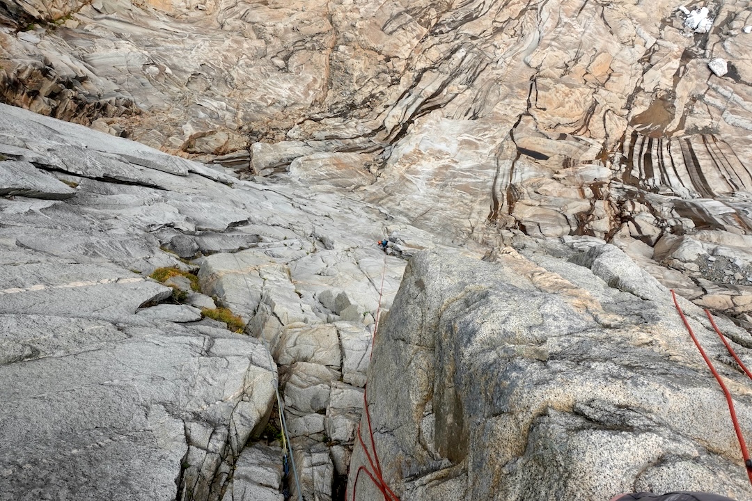  Sean Reckert following the second pitch of Ripped Settee.