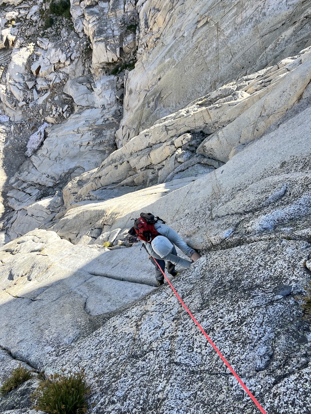 Jack Schlinkert jamming through the mini-roof on pitch two (5.10) of Spring Roll (1,000’, 6 pitches, III/IV 5.10), Sequoia National Park, California.