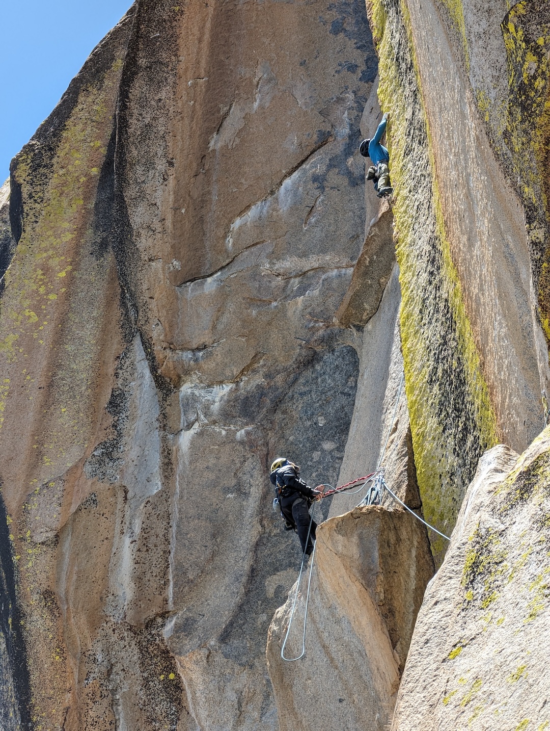Josef Maier, belayed by Brian Prince, on the second pitch of Home Run. This pitch, originally A3, we free at 5.12-. Brandon Thau