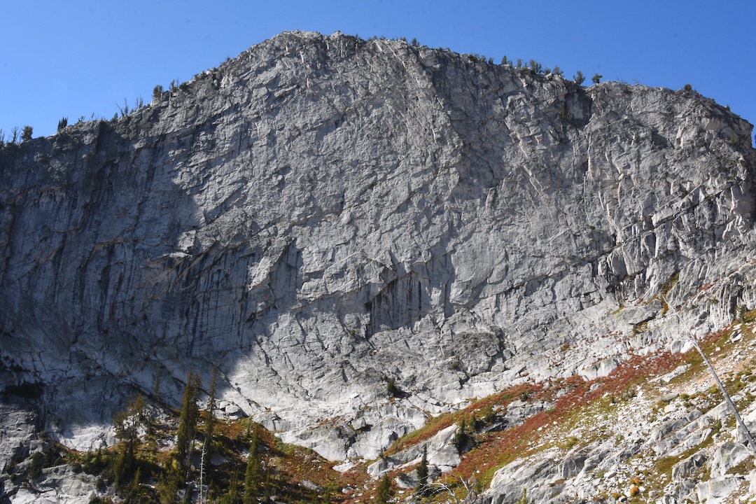 The northeast face of Storm Dome as seen from above Storm Lake. 
