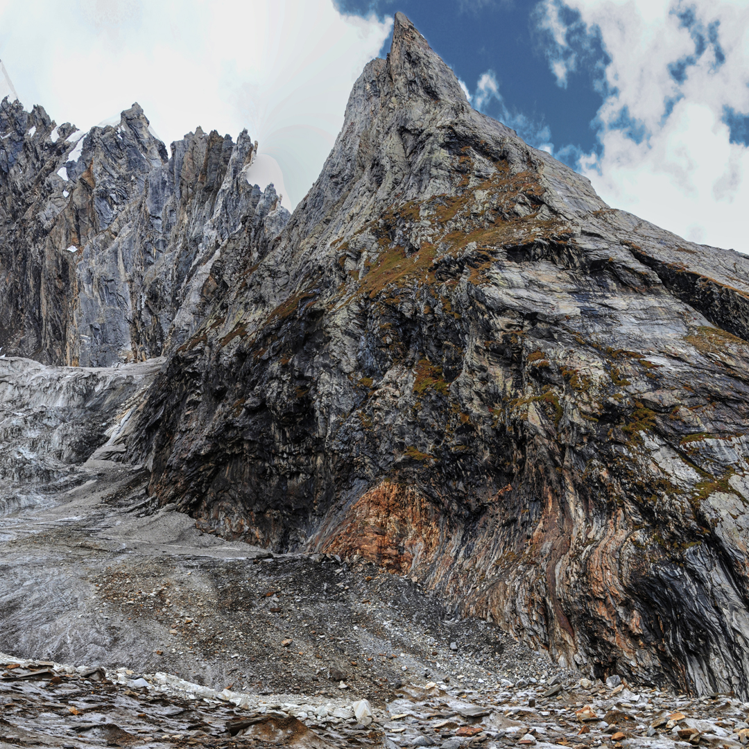 Mnich from the south. Very Lucky Ladies (2011) ascended just inside the right-hand skyline.  