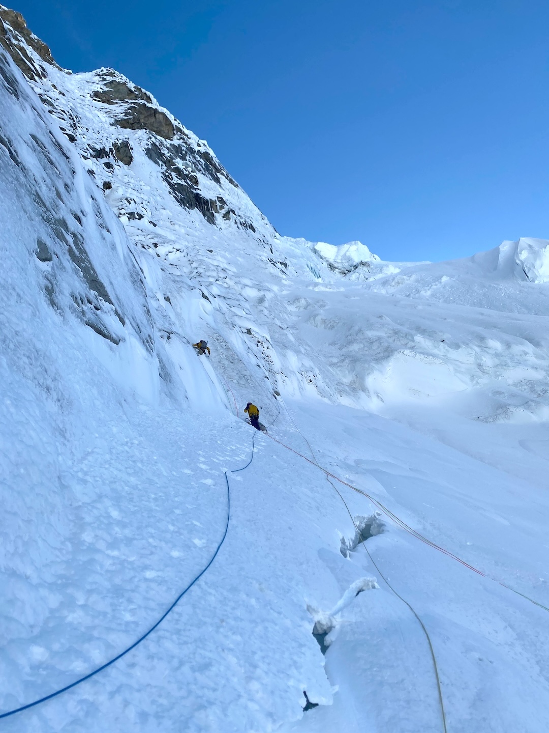 Starting up the south face of Nevado Copa. 