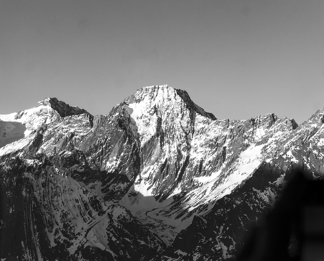 Helicopter view of Cerro Tronco’s imposing south face. 
