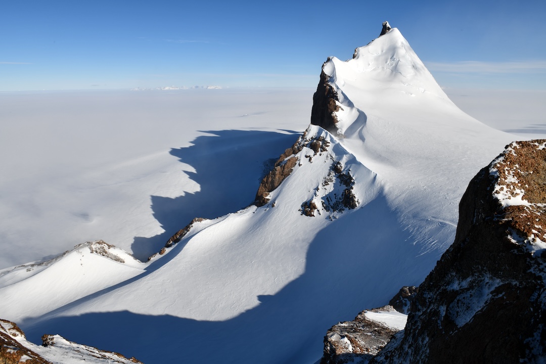 Beautiful Zuckerhut (Sugarhat) was first climbed by a Finnish pair in 2013. The 2024 team made the second ascent of the lower north peak.