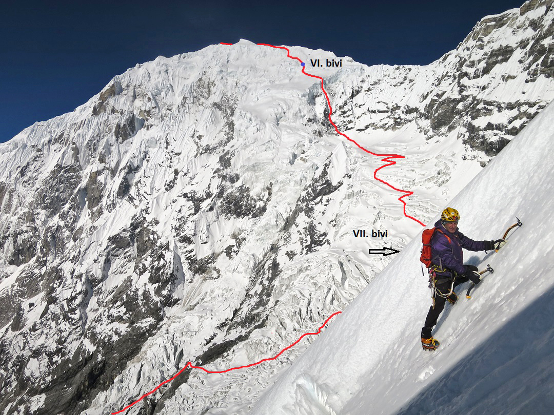 The descent route from Langtang Lirung, as seen from the west side of Kimshung. 