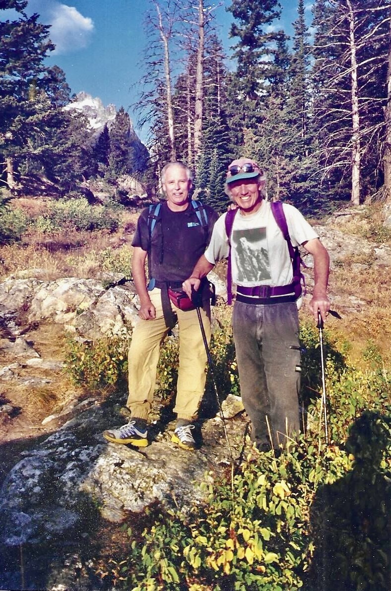 Peter Lev and (left) Jed Williamson after climbing Guide's Wall, Grand Teton National Park.