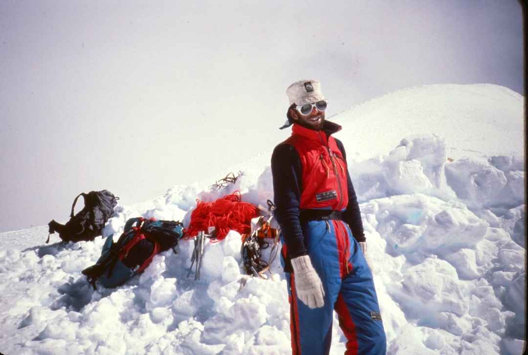 Dick Jackson, summit day on Himal Chuli (7,893 meters). Dick was first of his team to summit, becoming the first American to climb the peak. 