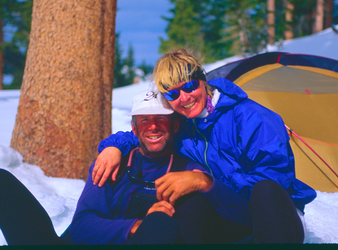 Dick Jackson and his wife, Paulina Vander Noordaa, on Mt. Hayden, Aspen, Colorado, in March 1996 or 1997.