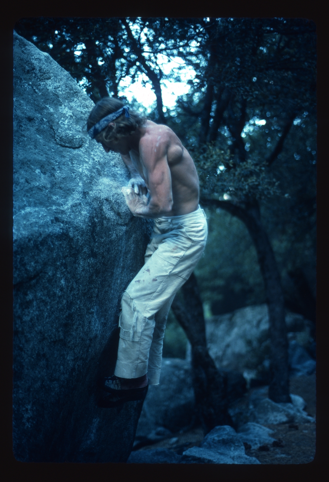 Dale Bard manteling on a Camp 4.