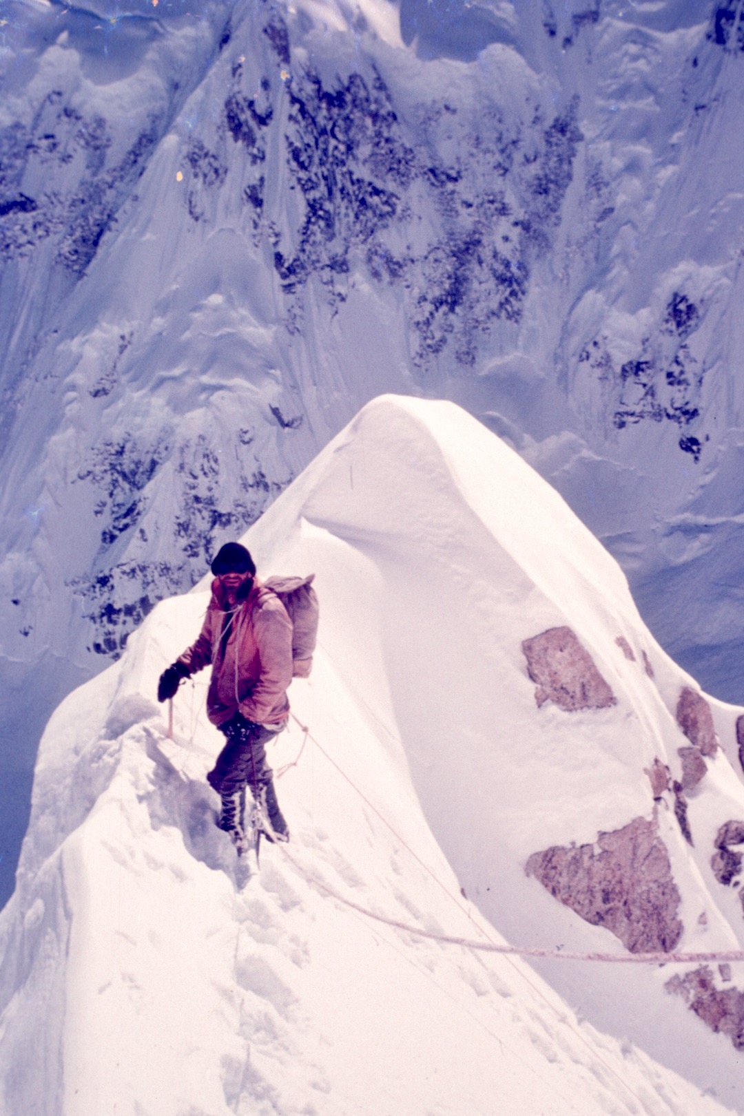 Rod Newcomb at 13,000 feet on the first ascent of the East Buttress of Denali, done with Warren Blesser, Peter Lev, Al Read, Jed Williamson, and Fred Wright in 1963. 
