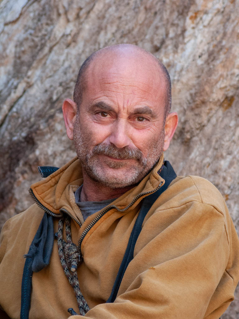 Ron Olevsky climbing at Thumb Butte, Kingman Area, Northern Arizona. Olevsky, who had a discerning eye for a line, left us with hundreds of quality routes.