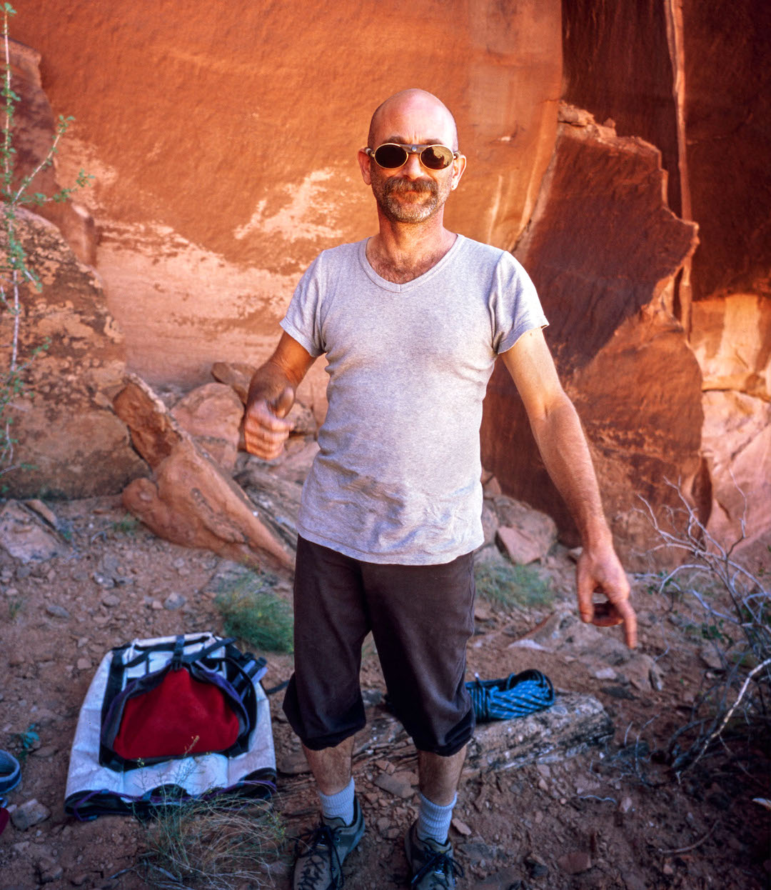 A smile and thumb up from Ron Olevsky in Long Canyon, near Moab, Utah. 