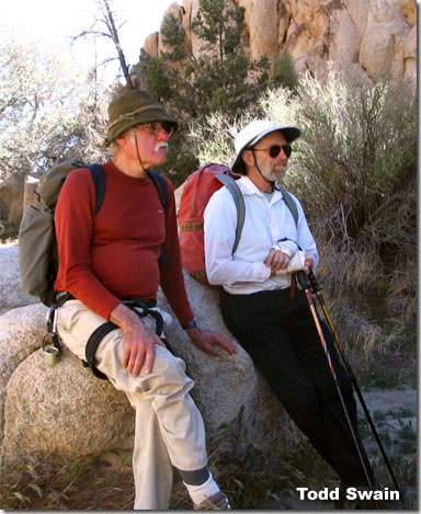 When legends meet. George Hurley relaxes with Allen Steck, April 4, 2006, in Joshua Tree, California. Living on opposite coasts, the two had not met before this weekend. 