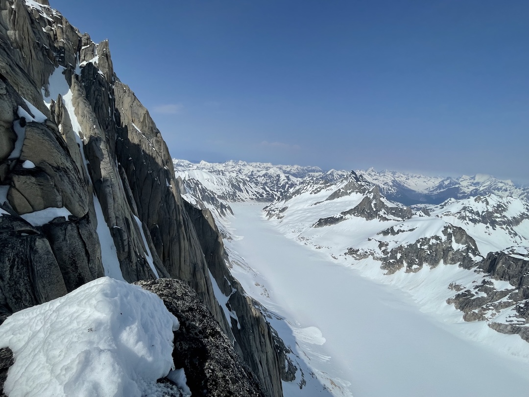 Looking north along the Shadows Glacier from high up on the Citadel. 