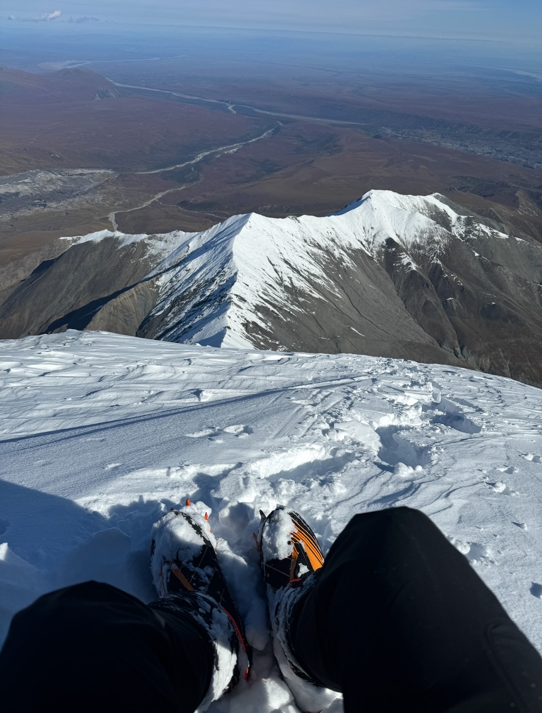 Looking down the north ridge of Peak A-112, all the way to the tundra. 