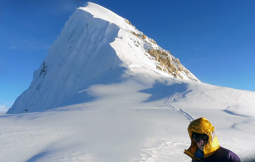 Romano Benet on the descent from Kabru (7,412m).