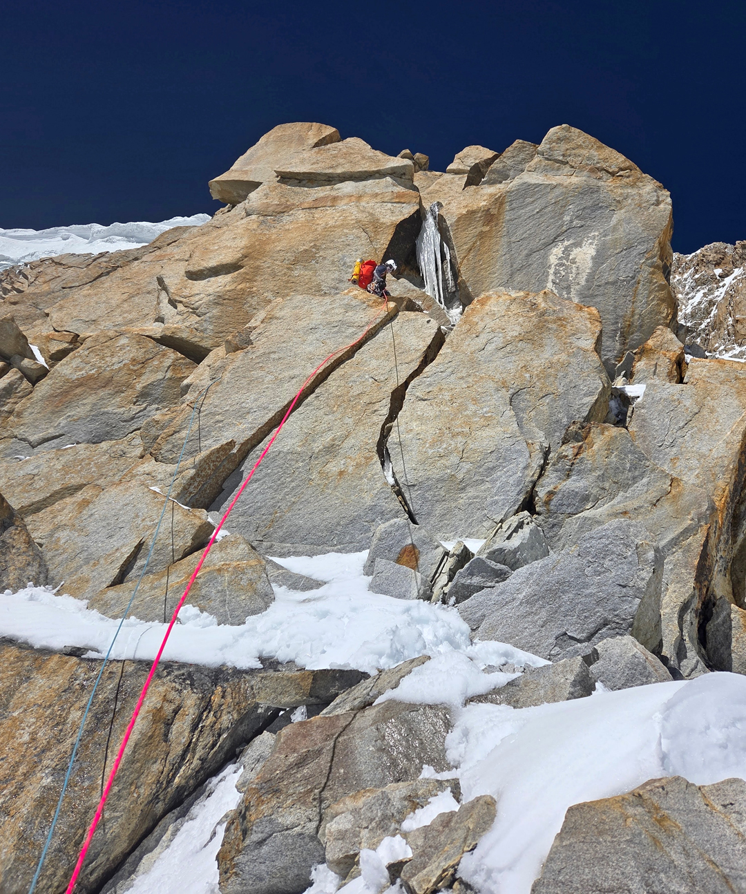 Good granite found during the middle of the first day on the south face of Chumik Kangri.