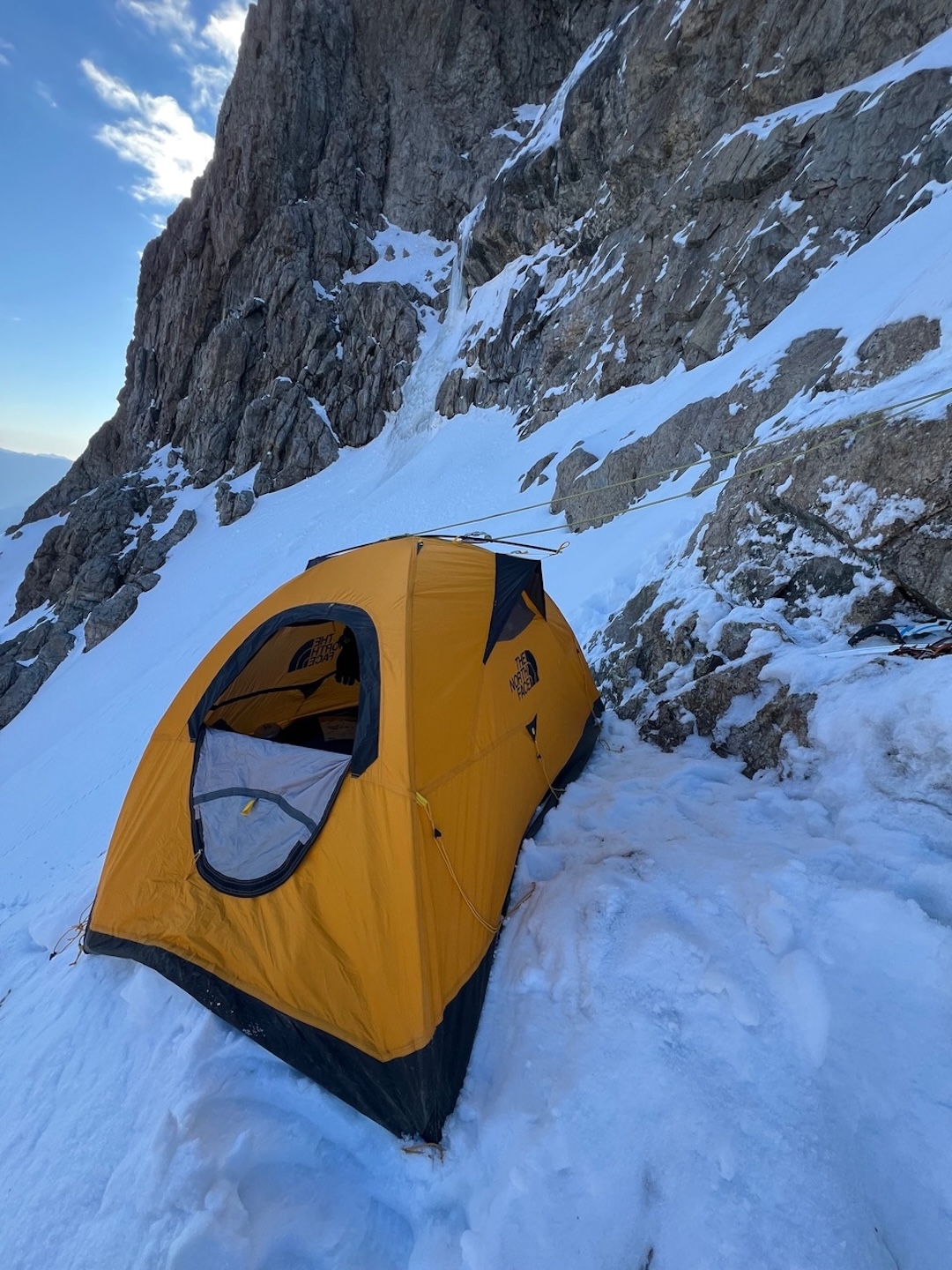 Bivouac on the south face of Cerro El Brujo. 