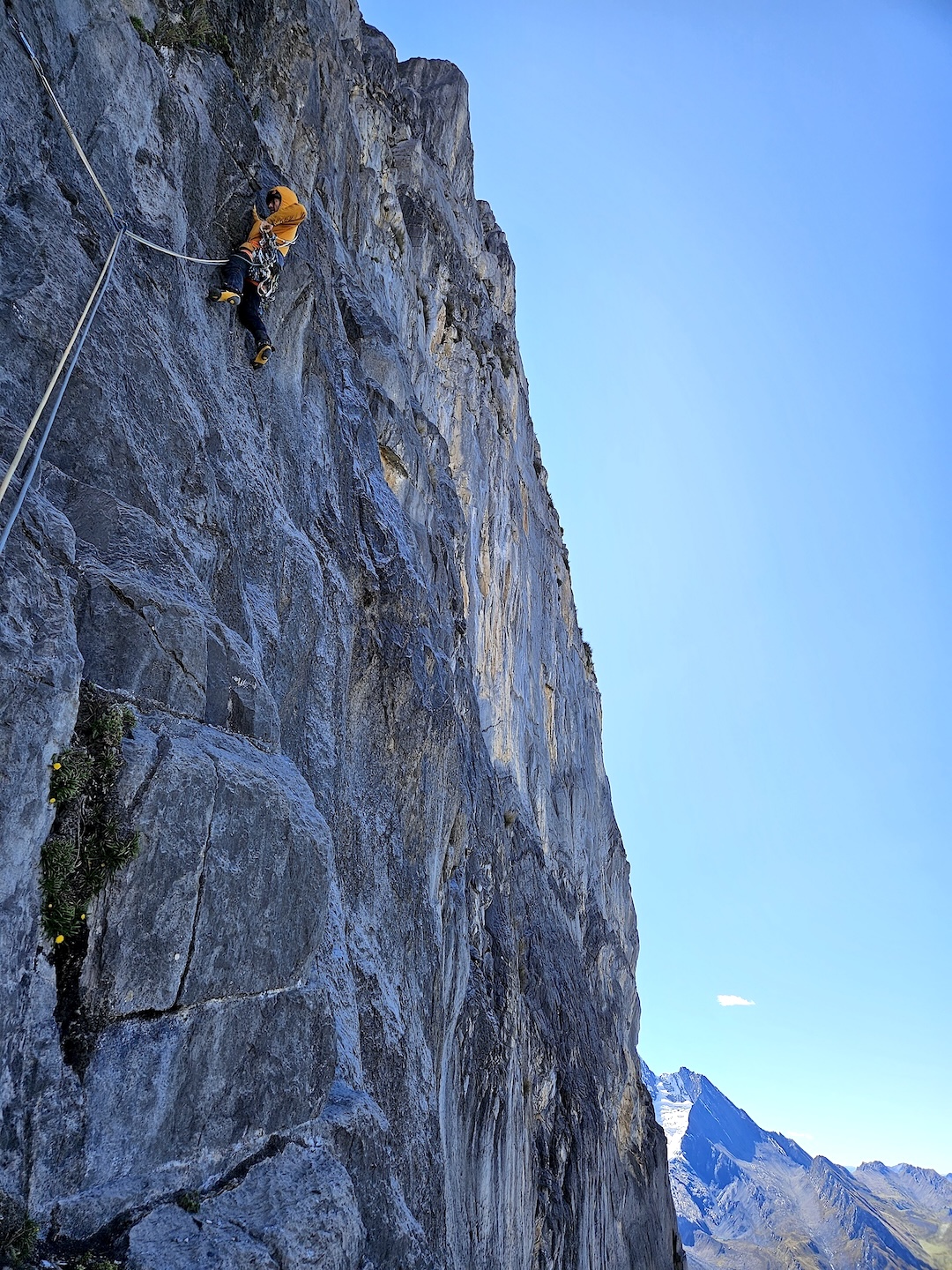 Iker Pou near the top of the wall, opening an exposed 6c pitch (approx. pitch 18). 