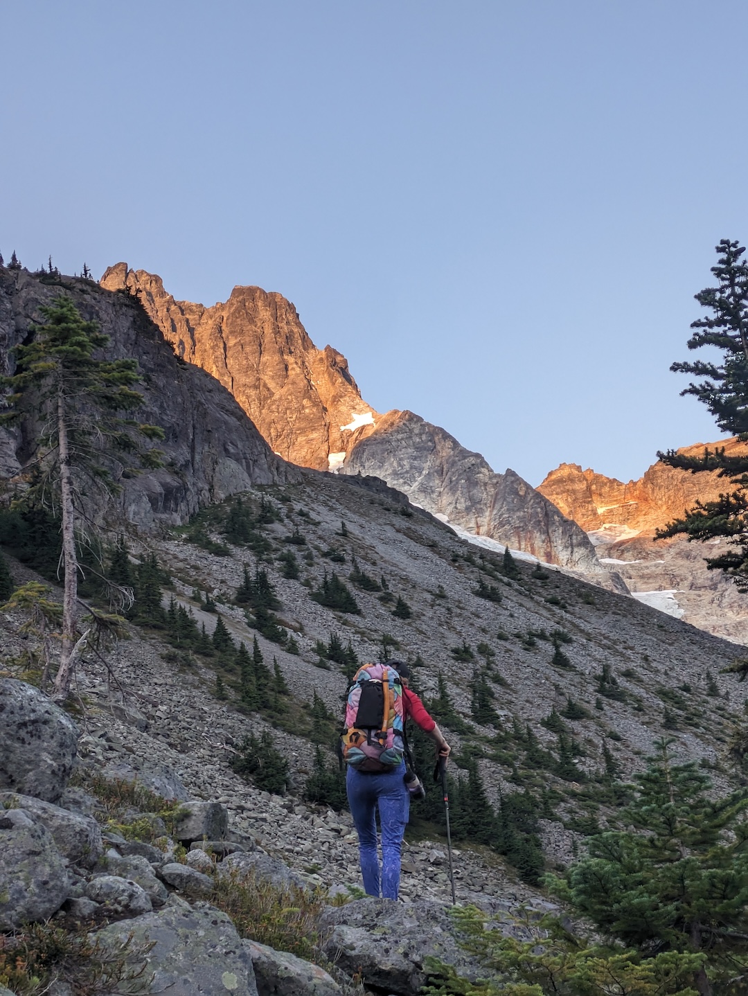 Approaching the north ridge of Mt. Redoubt. Calcifer’s Ridge (III 5.7), the first ascent of the north ridge, had about 1,800 feet of climbing. 