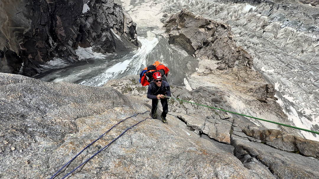 Joseba Iztueta on the lower rock section of Hidden Tower. 