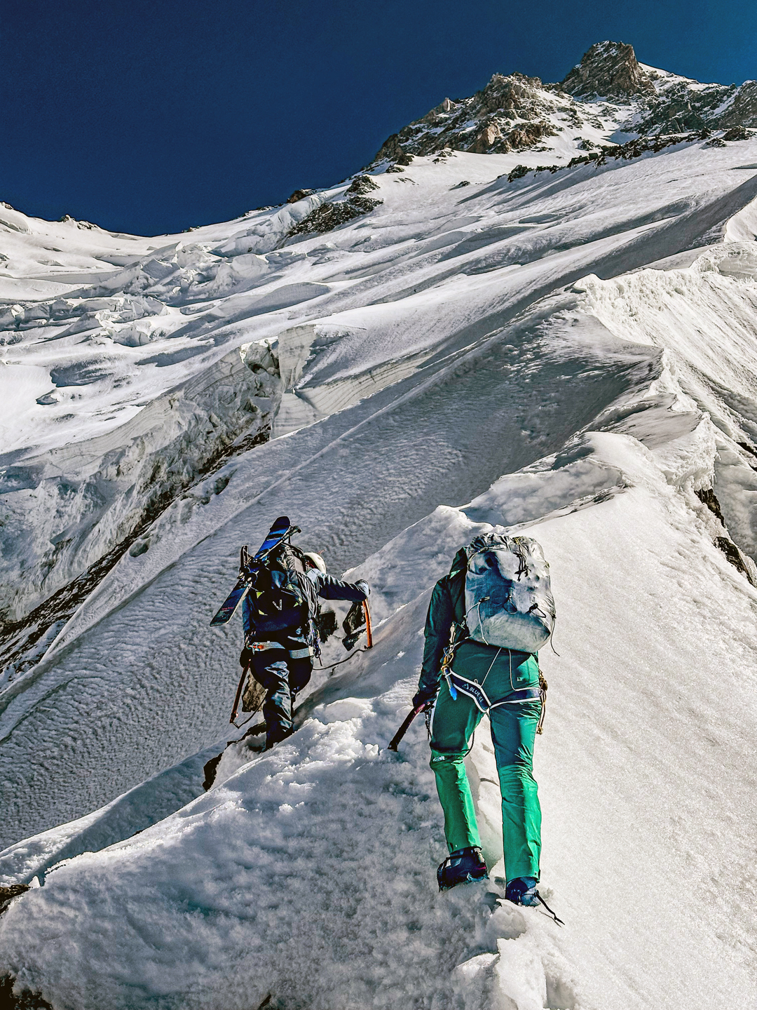 On the first day of the alpine-style ascent of the Schell Route on Nanga Parbat. 