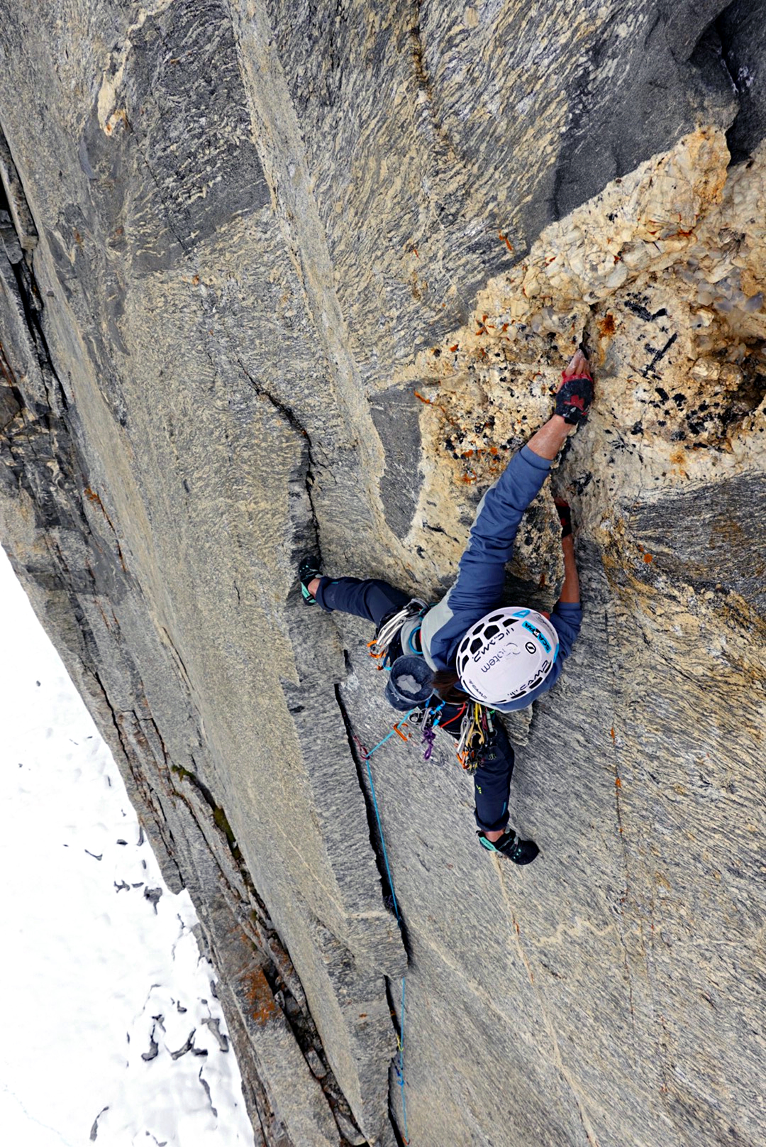 Chiara Gusmeroli on the route Lam Thuk Kamzang on Little Jamyang Ri.  