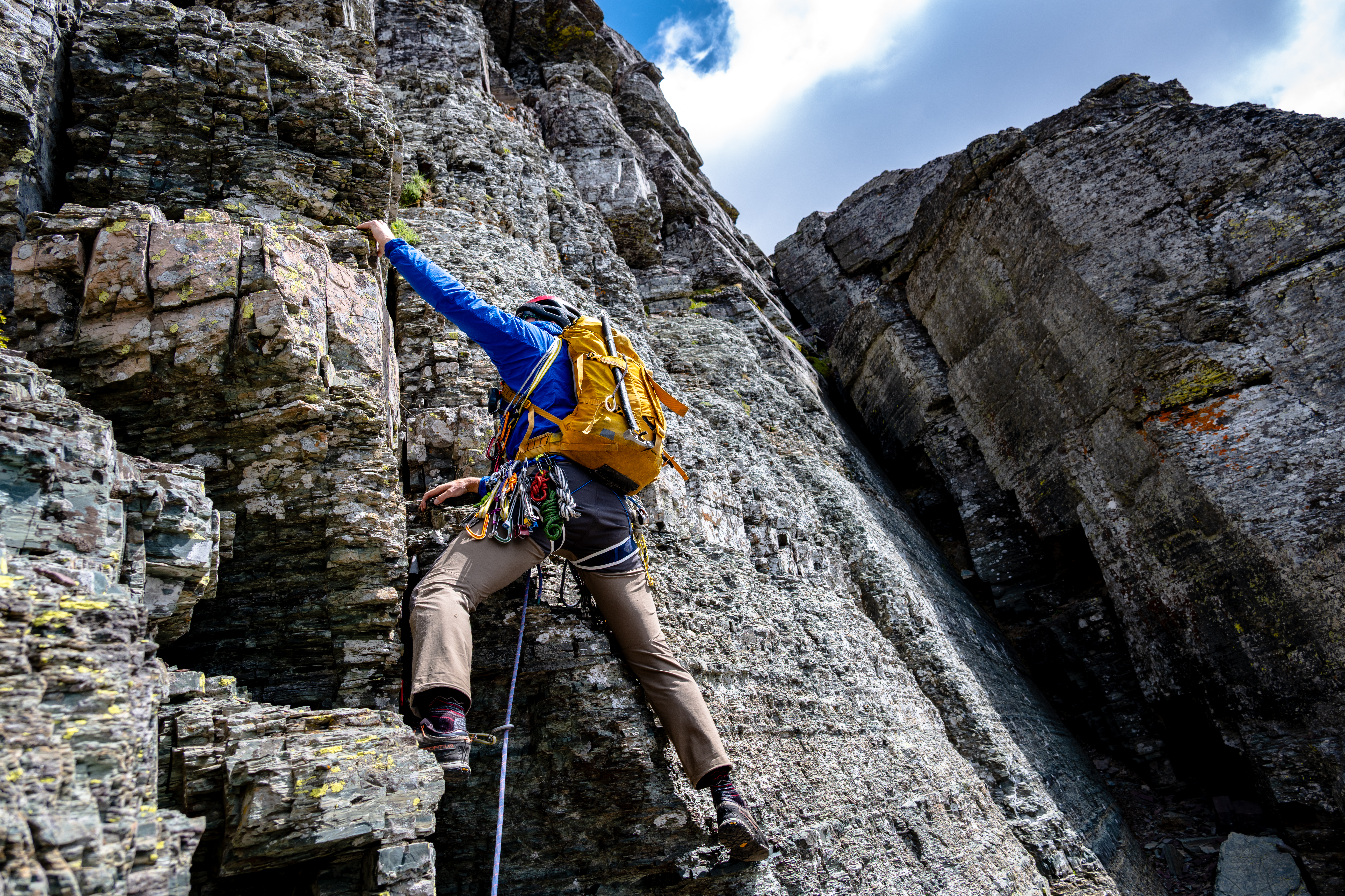  Adam Clark on the southwest face of the Salamander. 