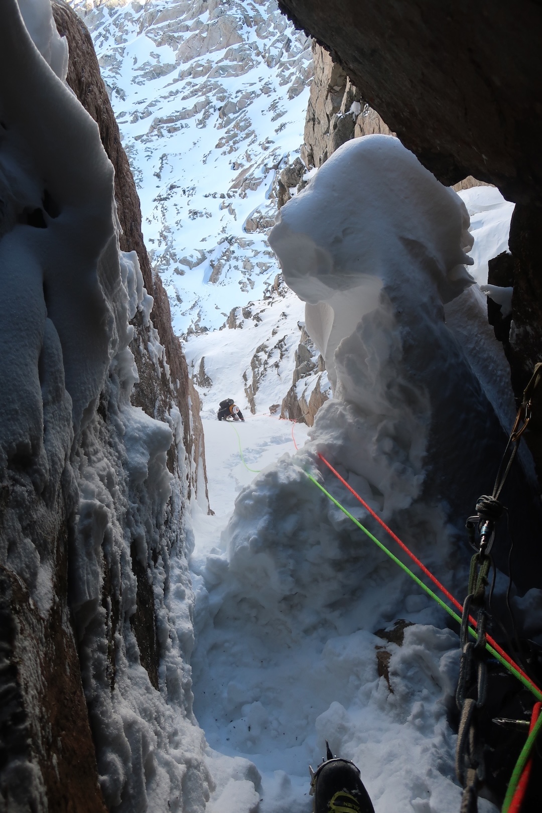 Climbing on the lower northeast face of Wolf Mountain. 

