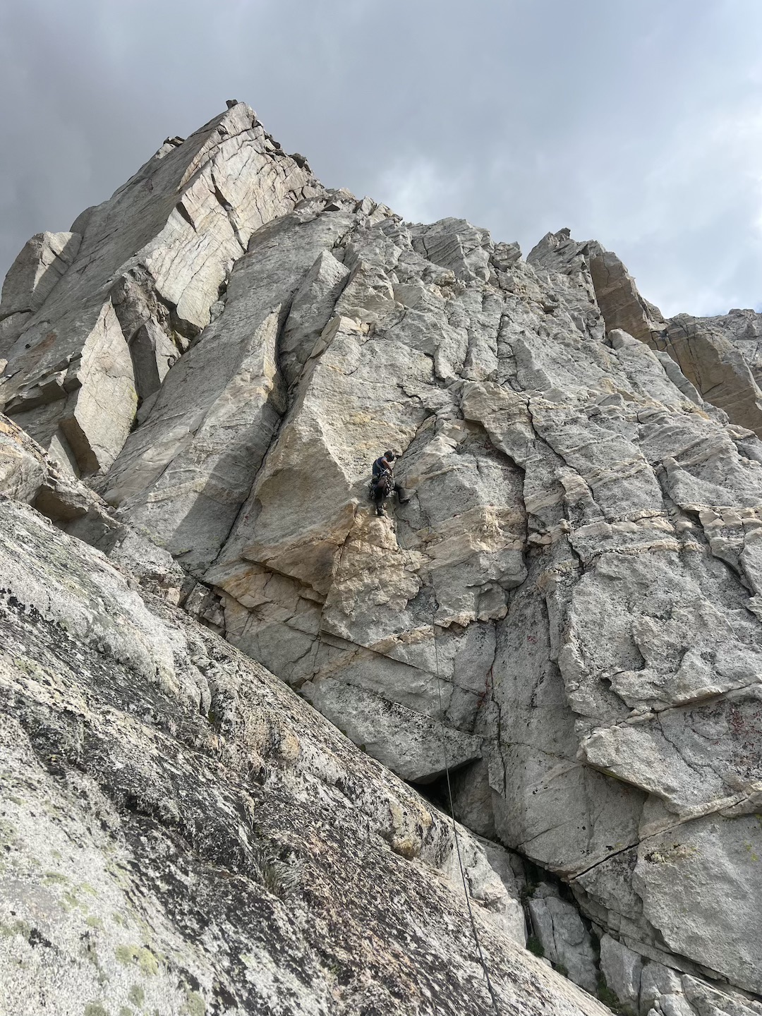 Henry Feder on the seventh pitch of Phase Change (1,200’, 5.11) on Flatiron Butte.  