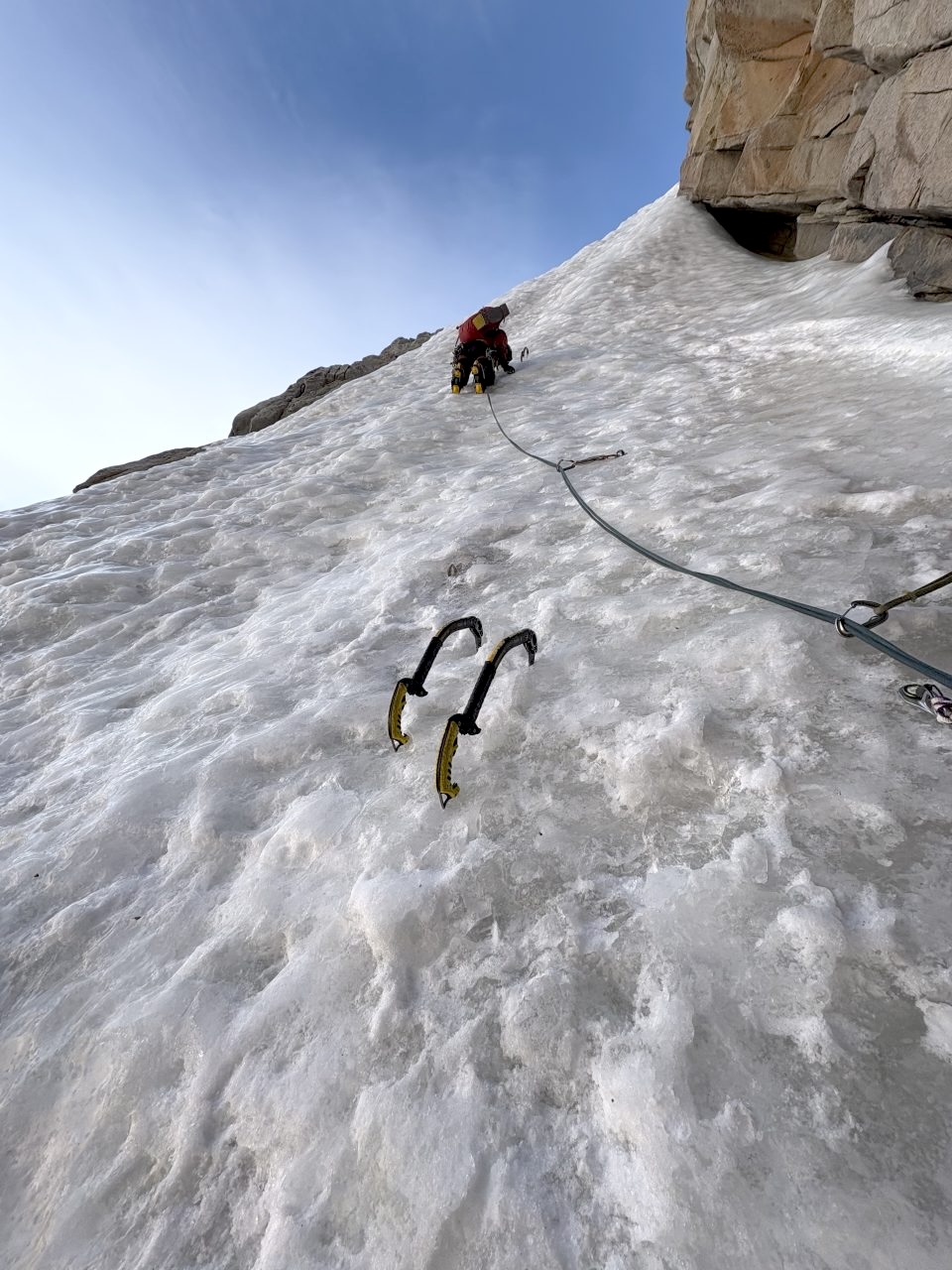 Climbing on the south face of Nevado de Chañi.