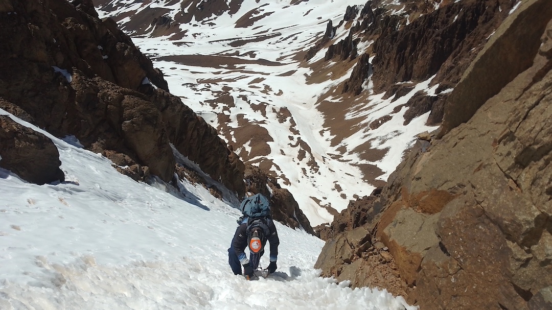Climbing on the east face of Cerro Hosco.