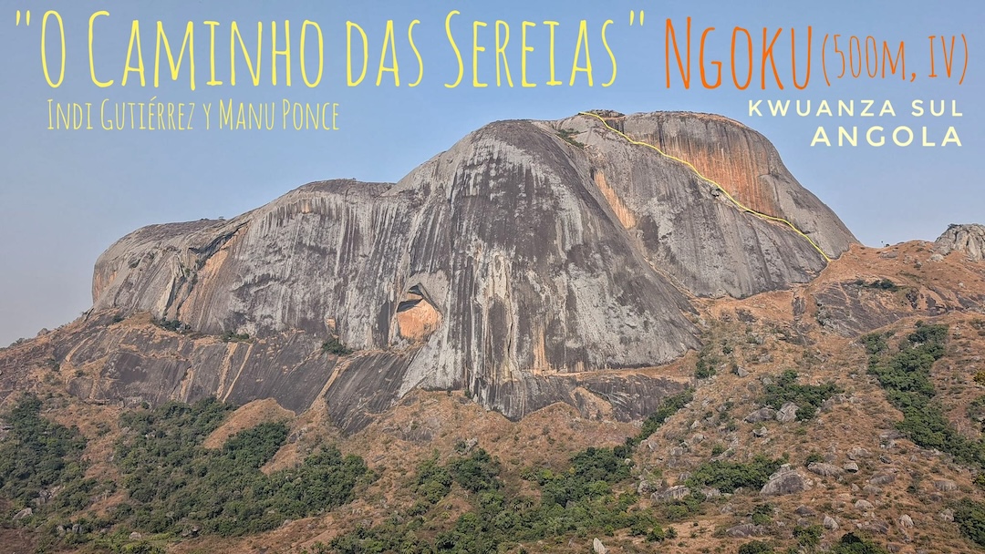 The new route O Caminho das Sereias (500m, 4a) on Ngoku dome. 