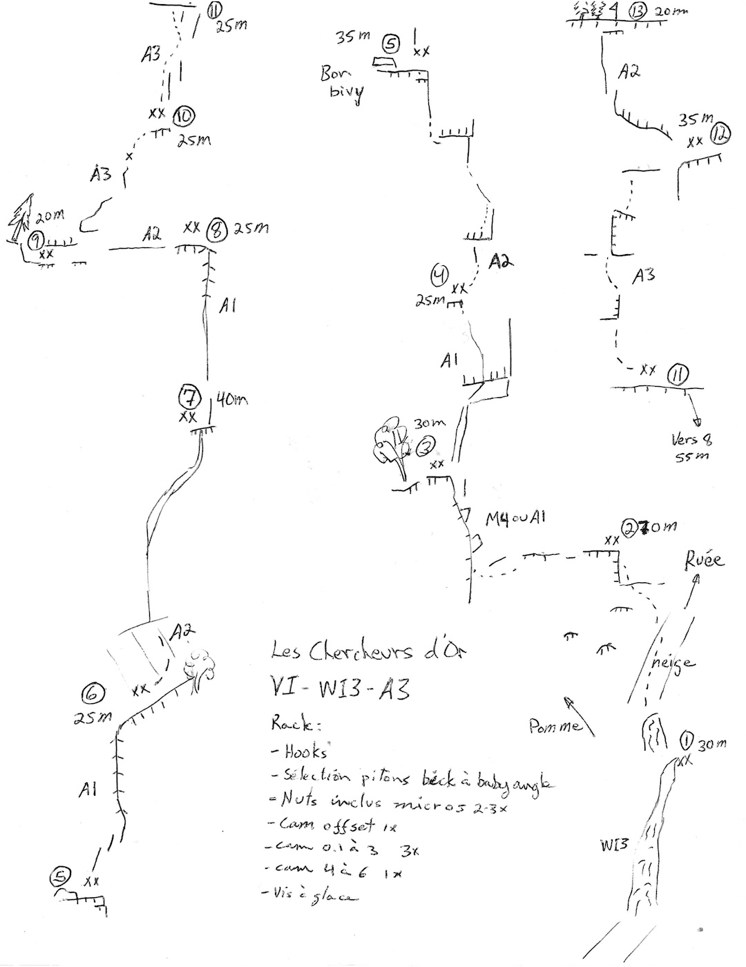 The topo for the 13-pitch Les Chercheurs d’Or. 