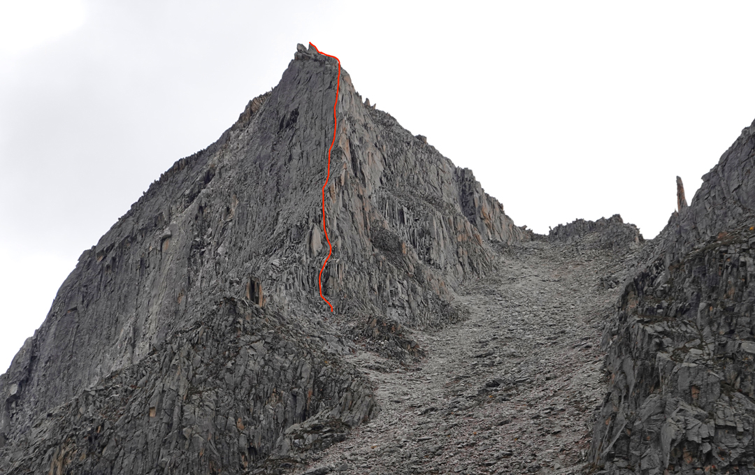 Spicy Little Fish on the north-northwest pillar of Peak 5,200m. 