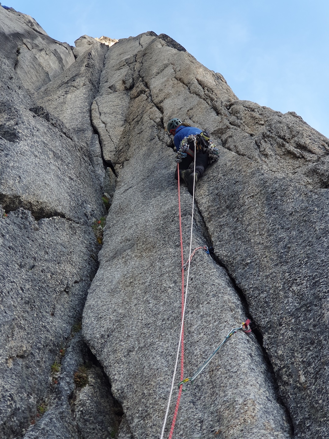 Liam Pyott cruising up beautiful cracks on Honey Buttress. 
