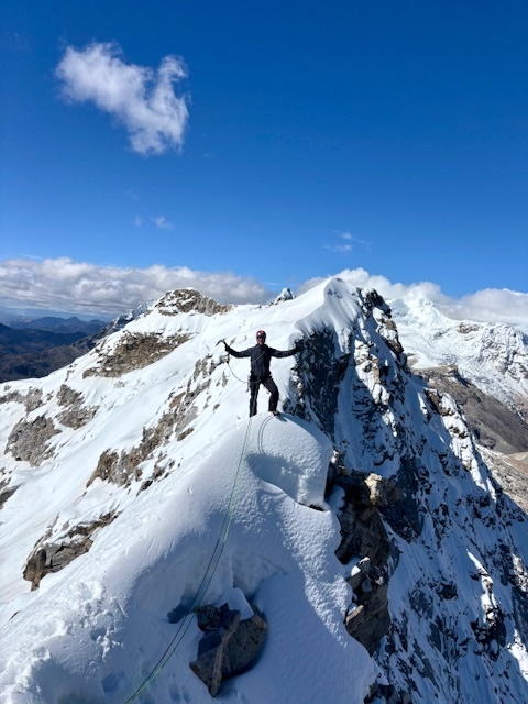 Alex Gruber on the summit of Urus Oeste II. 
