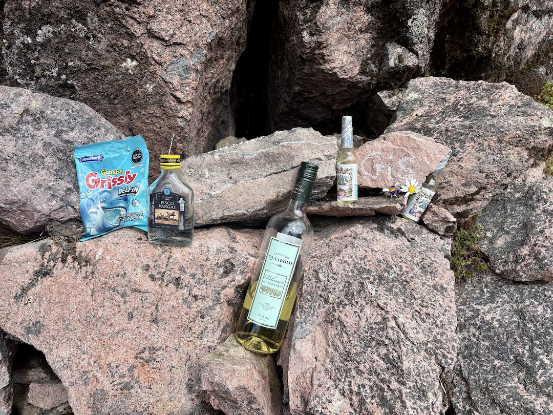 The traditional Peruvian memorial shrine for Giselle Field, near the base of the mountain on which she died in 2021.