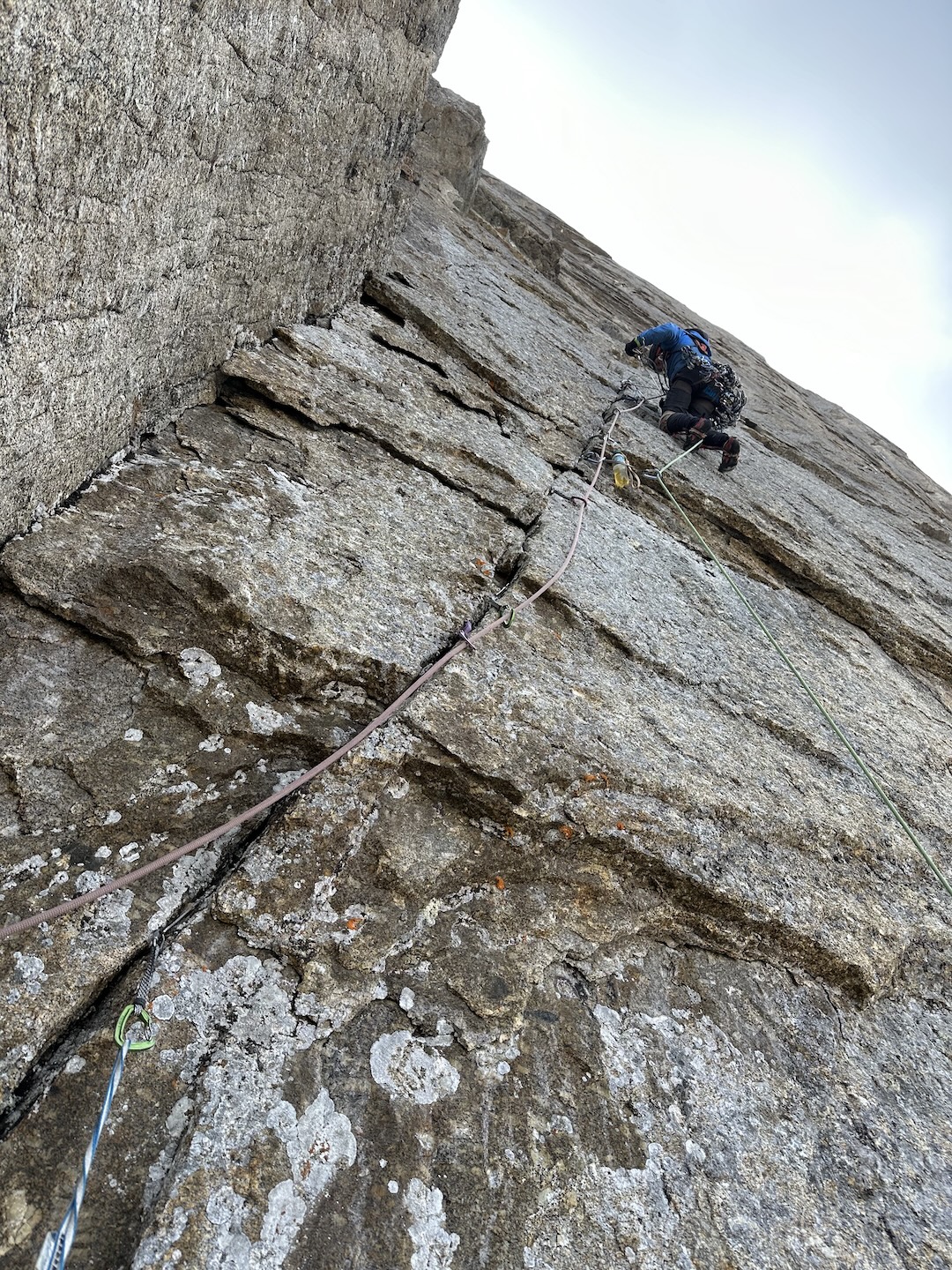 Climbing on the north face of Svarog. 