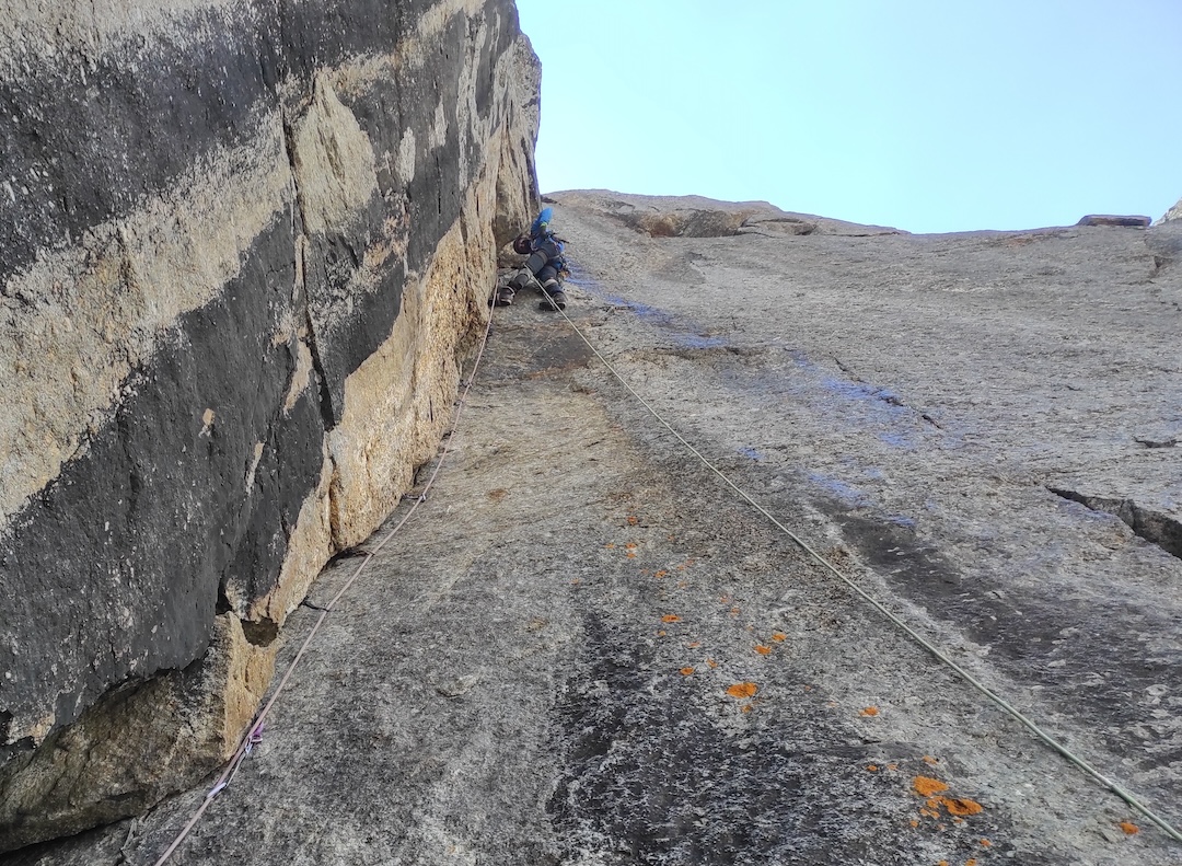 Climbing on the north face of Svarog.