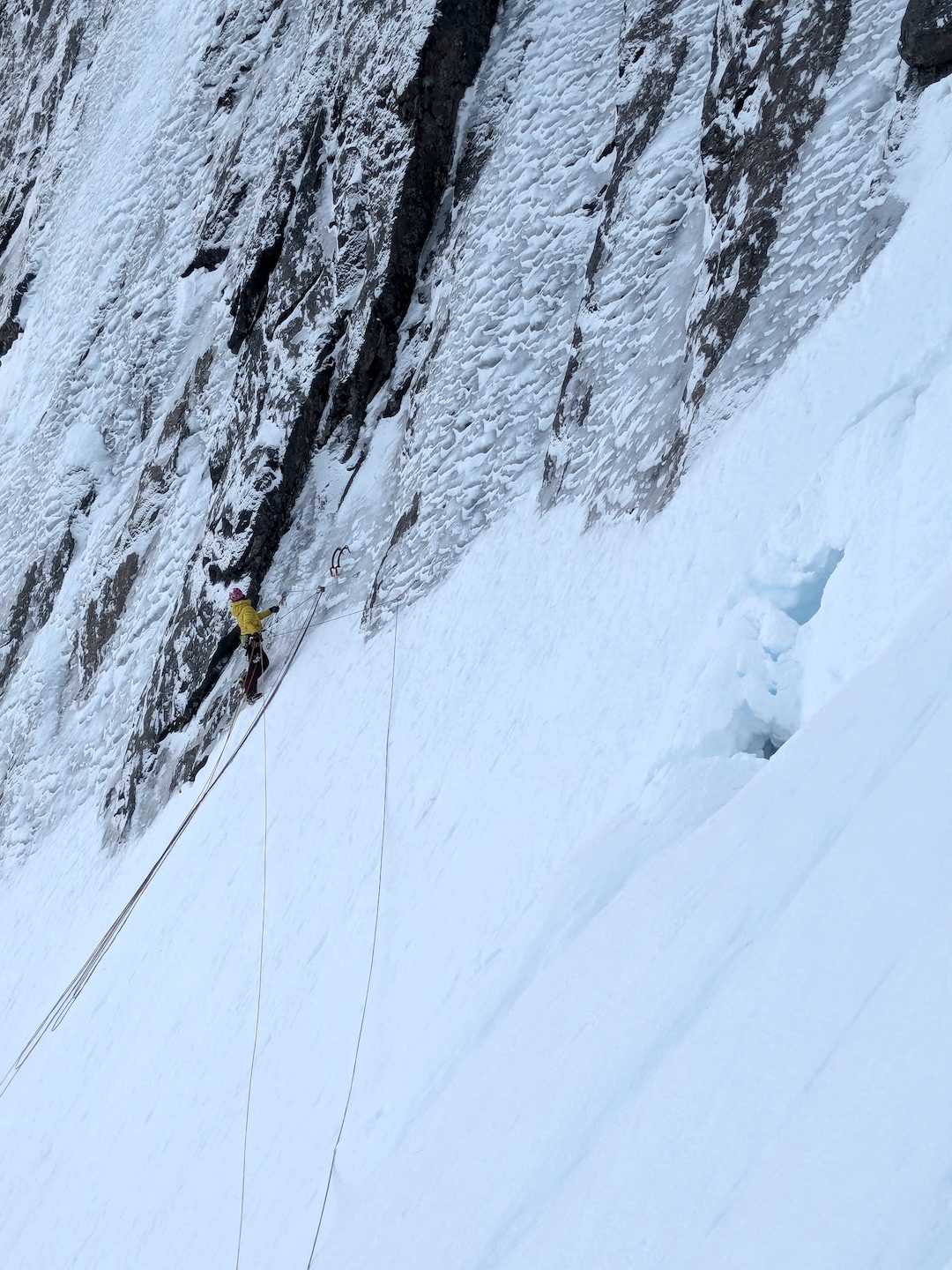 Reaching the base of the line on Breitinden that would become Rainborn. 