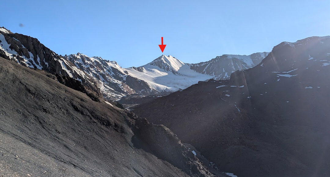 Twin-summited peak (5,615m), climbed in 2025, above the Tso Marpo. 